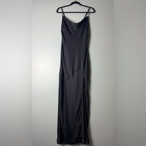 🖤NEW! Express Black Satin Slip Maxi Dress